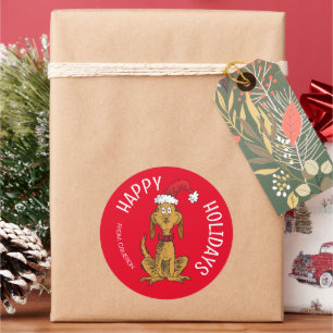 Grinch Max Santa Weihnachtsgeschenkanhänger Runder Aufkleber