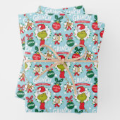 Grinch Merry Grinchmas blaues Muster Geschenkpapier Set (Beispiel)