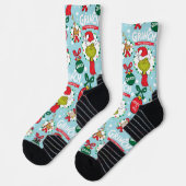 Grinch Merry Grinchmas blaues Muster Socken (Links)