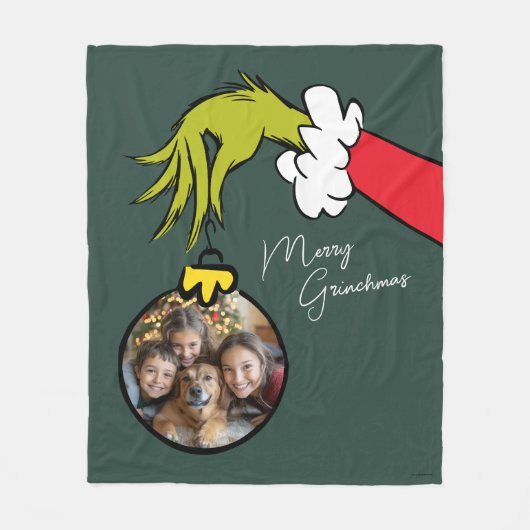 Grinch Merry Grinchmas Family Photo Christmas Flee Fleecedecke (Vorderseite)