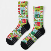 Grinch Merry Grinchmas Muster Socken (Links)