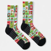 Grinch Merry Grinchmas Muster Socken (Rechts)