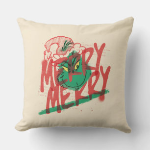 Grinch   Merry Merry Grunge Grafik Kissen