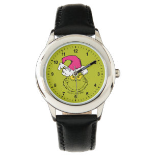 Grinch mit rosa Santa-Hut Armbanduhr