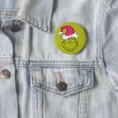 Grinch mit rosa Santa-Hut Button (Beispiel)