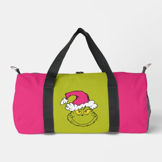 Grinch mit rosa Santa-Hut Duffle Bag (Vorderseite)