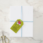 Grinch mit rosa Santa-Hut Geschenkanhänger (Mit Garn)