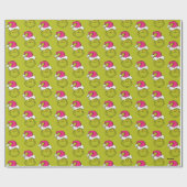 Grinch mit rosa Santa-Hut Geschenkpapier (Flach)