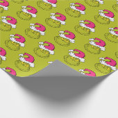 Grinch mit rosa Santa-Hut Geschenkpapier (Ecke)