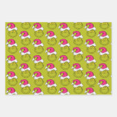 Grinch mit rosa Santa-Hut Geschenkpapier Set (Vorderseite 3)