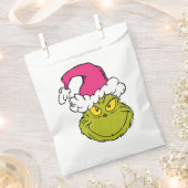 Grinch mit rosa Santa-Hut Geschenktütchen (Ausgeschnitten)