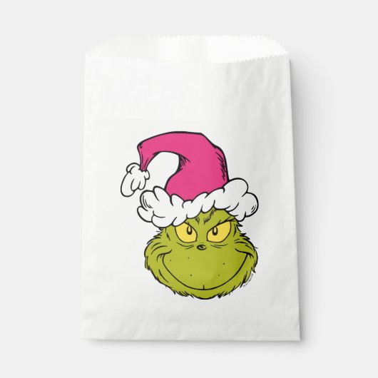 Grinch mit rosa Santa-Hut Geschenktütchen (Vorderseite)