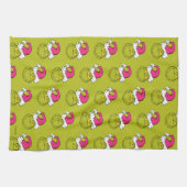 Grinch mit rosa Santa-Hut Geschirrtuch (Horizontal)