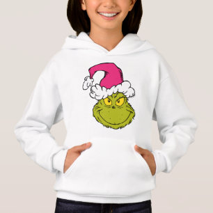 Grinch mit rosa Santa-Hut Hoodie