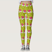 Grinch mit rosa Santa-Hut Leggings (Vorderseite)