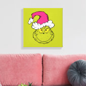 Grinch mit rosa Santa-Hut Leinwanddruck (Insitu (Wohnzimmer))