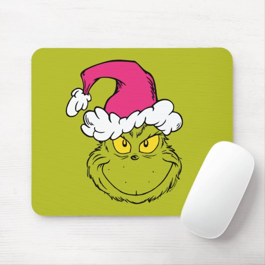 Grinch mit rosa Santa-Hut Mousepad (Mit Mouse)