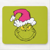 Grinch mit rosa Santa-Hut Mousepad (Vorne)