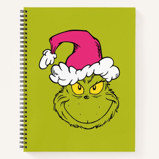 Grinch mit rosa Santa-Hut Notizblock (Vorderseite)