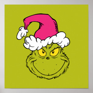 Grinch mit rosa Santa-Hut Poster