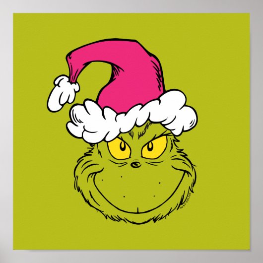 Grinch mit rosa Santa-Hut Poster (Vorne)