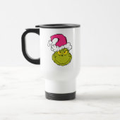 Grinch mit rosa Santa-Hut Reisebecher (Links)