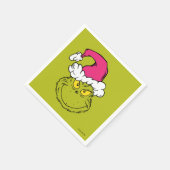 Grinch mit rosa Santa-Hut Serviette (Ecke)