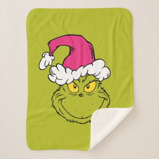 Grinch mit rosa Santa-Hut Sherpadecke (Vorderseite)