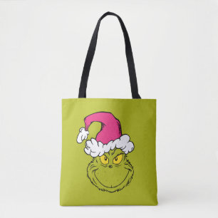 Grinch mit rosa Santa-Hut Tasche