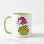 Grinch mit rosa Santa-Hut Tasse (Links)