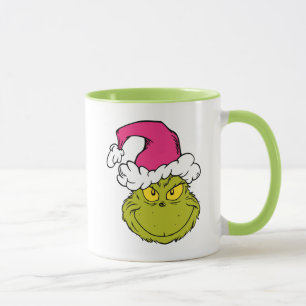 Grinch mit rosa Santa-Hut Tasse