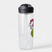 Grinch mit rosa Santa-Hut Trinkflasche (Vorderseite)