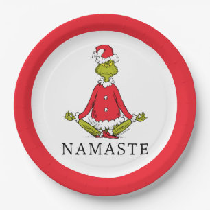 Grinch Namaste Weihnachtsmann Pappteller