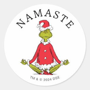 Grinch Namaste Weihnachtsmann Runder Aufkleber