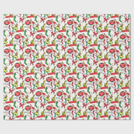 Grinch Naughty oder Nice Pattern Geschenkpapier (Flach)