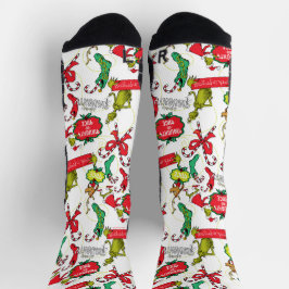 Grinch Naughty oder Nice Pattern Socken