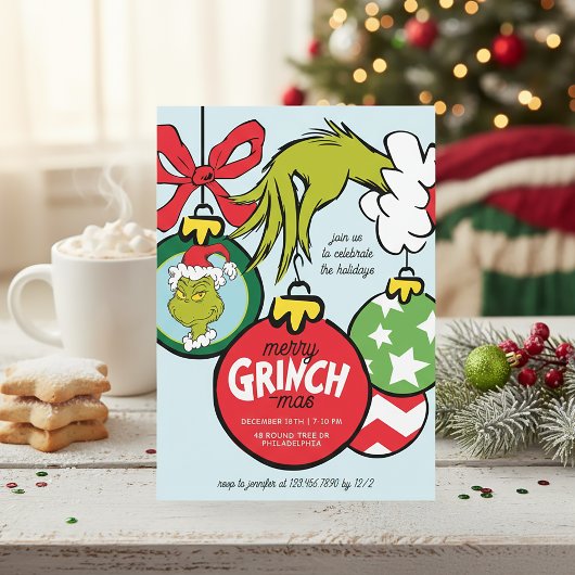 Grinch Ornament Christmas Party Feiertagskarte