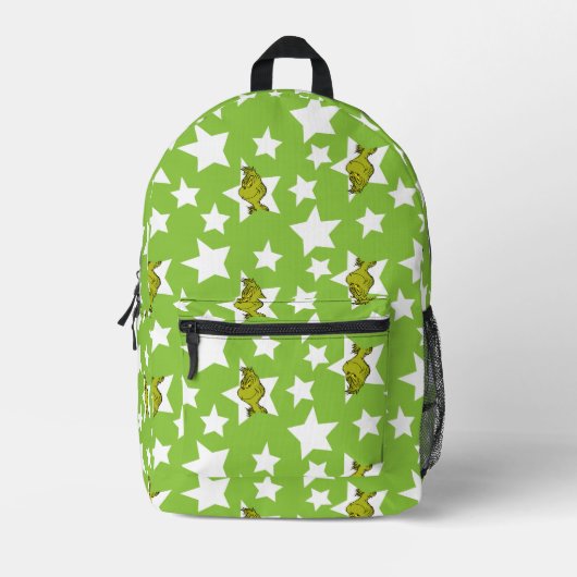 Grinch Peeking Star Pattern Bedruckter Rucksack (Vorderseite)
