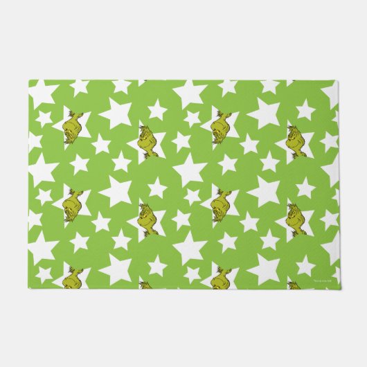 Grinch Peeking Star Pattern Fußmatte (Vorderseite)