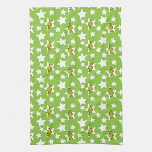 Grinch Peeking Star Pattern Geschirrtuch (Vertikal)