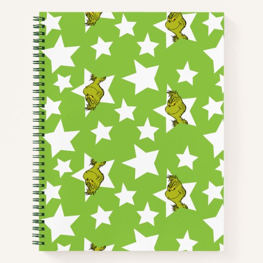 Grinch Peeking Star Pattern Notizblock (Vorderseite)