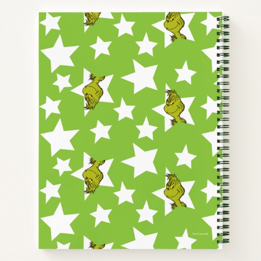 Grinch Peeking Star Pattern Notizblock (Rückseite)