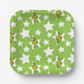 Grinch Peeking Star Pattern Pappteller (Vorderseite)