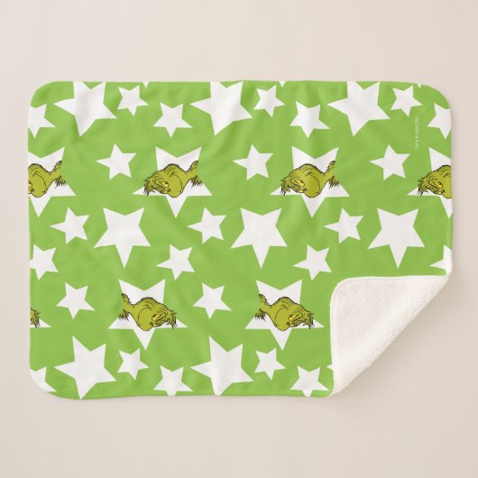 Grinch Peeking Star Pattern Sherpadecke (Vorderseite (Horizontal))