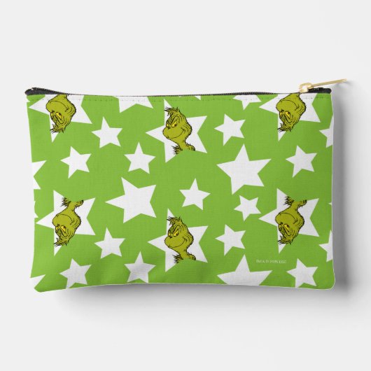Grinch Peeking Star Pattern Zubehörtasche (Rückseite)