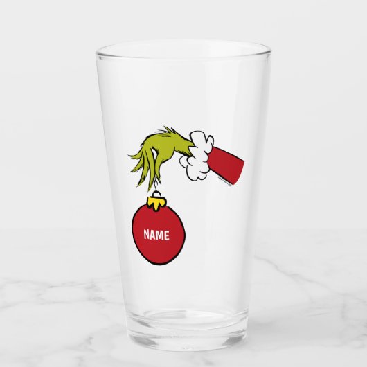 Grinch | Personalisierter Name Glas (Vorderseite)