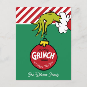 Grinch Personalisierter Weihnachtsschmuck Feiertagspostkarte