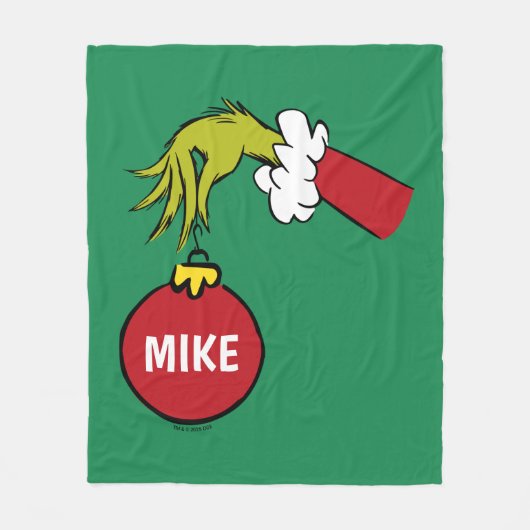 Grinch | Personalisierter Weihnachtsschmuck Fleecedecke (Vorderseite)