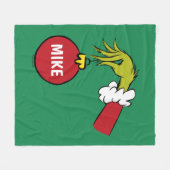 Grinch | Personalisierter Weihnachtsschmuck Fleecedecke (Vorderseite (Horizontal))