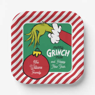 Grinch   Personalisierter Weihnachtsschmuck Pappteller